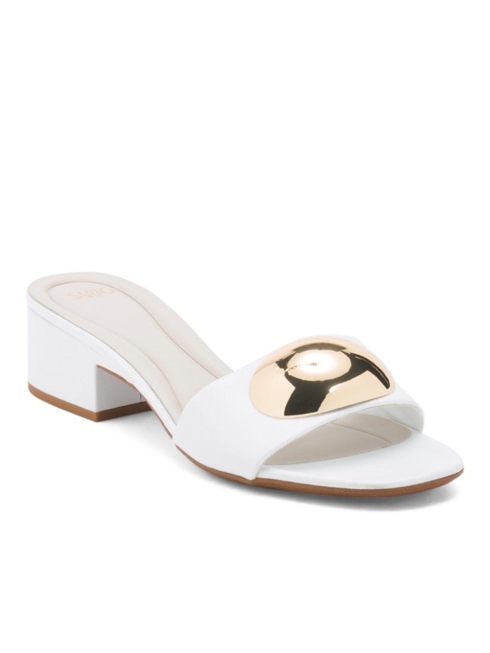 Franco Sarto White Leather Nika Heeled Sandals NWT
